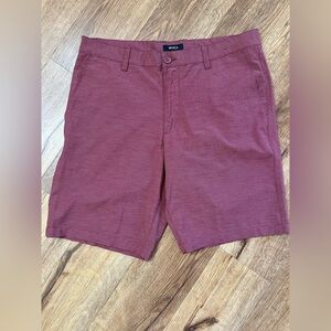 RVCA Burgundy and Black Shorts